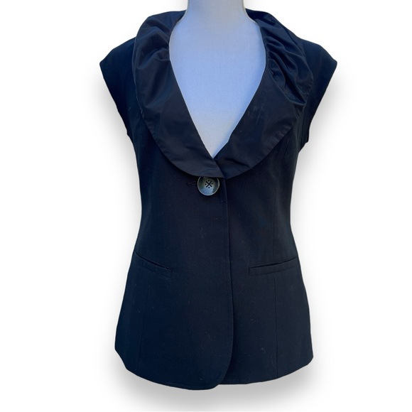 CAbi Black Lined Sleeveless Blazer Vest Sz S - Picture 4 of 14